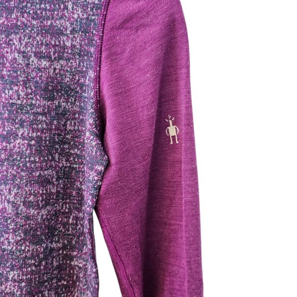 Smartwool Girls Long Sleeve Shirt, 100% Merino Wool, Purple, Baselayer, Size XL - Picture 3 of 9